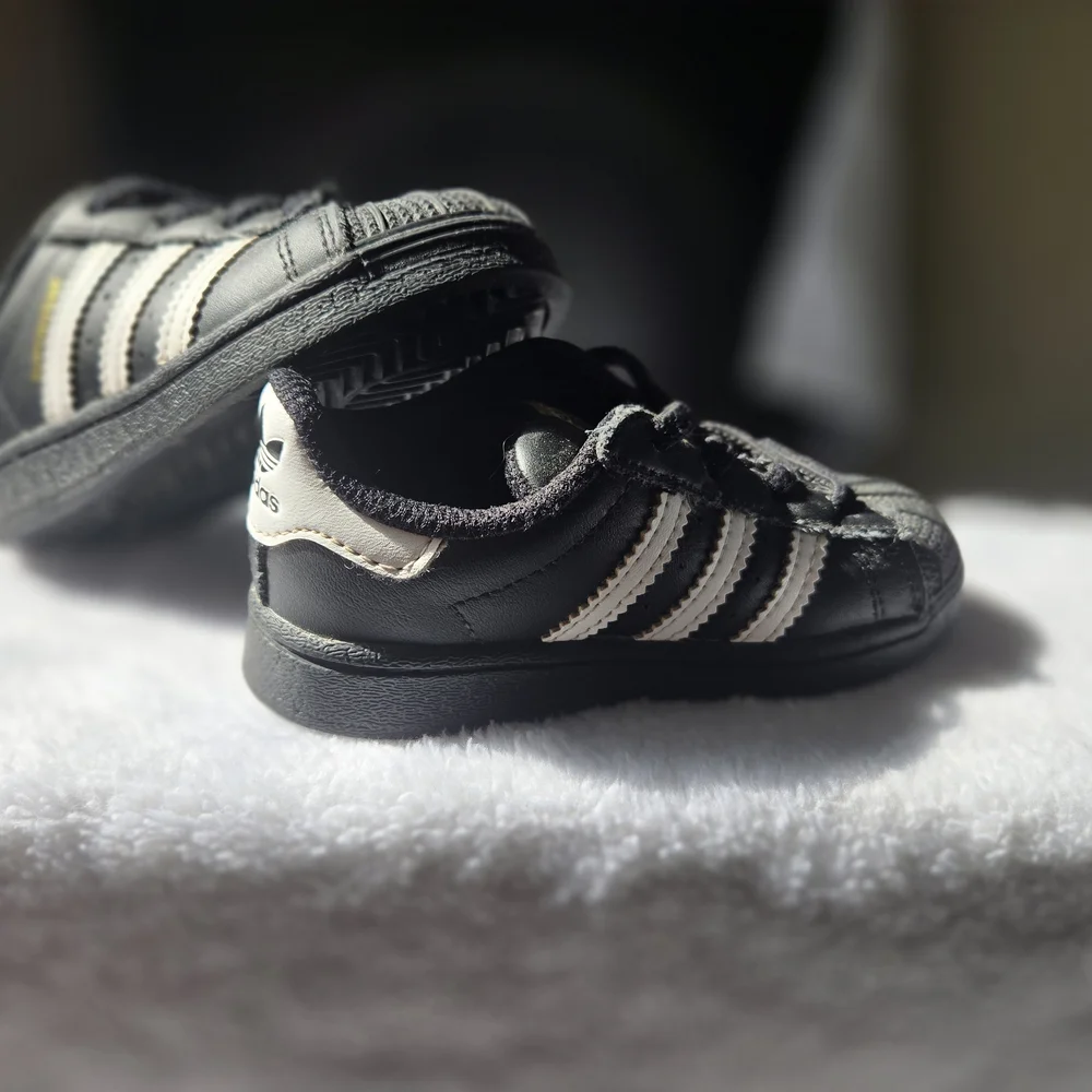 adidas Kids Superstar Sneakers in Black and White